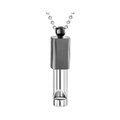 528 Hz meditation whistle necklace in black and silver finish with ball chain - Functional Whistle / HX10 / Black