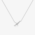 Elegante collana in argento s925 con pendente a croce X in zirconi scintillanti - Collana - Croce a X / Argento