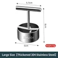 SUS304 stainless steel dough cutter with T-handle and polished food-grade finish - Large