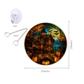 Detailed 20cm Halloween acrylic hanging decor with haunted house, pumpkin and bat design - Castle Pumpkin (Small)