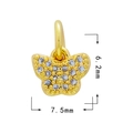 18K gold-plated butterfly pendant with clear zircons, 6.2mm by 7.5mm dimensions - Gold - Butterfly 448