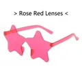 Occhiali da sole senza montatura a forma di stella in rosa vivace per feste - Rosa Rosso