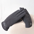 Men's dark grey winter riding gloves with thick fleece lining and windproof fabric - One Size / Gray