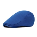 Classic blue wool newsboy cap for men featuring premium stitching and a soft top design - Adjustable / Royal Blue