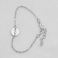 Silver bracelet with hollow round pendant featuring number 2 and lobster clasp - Silver S-Shape