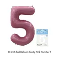 40 inch candy pink number 5 foil balloon with metallic finish and packaging card - Number 5 / 40 Inch / Candy Pink