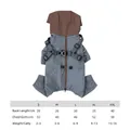 Waterproof dog raincoat with built-in harness in grey and brown, size chart version - M / Blue