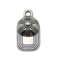 Silver alloy baseball cap pendant with stripe pattern for DIY jewelry making - Sport Cap Pendant