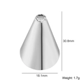 Small stainless steel star icing nozzle with size dimensions 30.8mm height for cake decorating - Style 27 (No. 27)