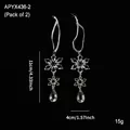 Set of 2 clear acrylic snowflake ornaments with ribbons for Christmas tree decoration - Snowflake Pendant Style A / 2-Piece Set