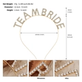 Golden alloy TEAM BRIDE headband with sparkling white rhinestones for wedding parties - Gold (TS-J3272G)