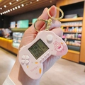 Pink mini handheld game console keychain with sweet rabbit patterns and golden ring - Large Pink Cartoon Controller Game Console