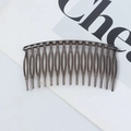Deep coffee brown 20-tooth hair comb clip with transparent resin finish for daily styling - 15 Teeth Fine Round Head / Gray