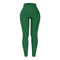 Leggings de yoga sans couture vert foncé avec taille haute et contrôle du ventre - Vert foncé