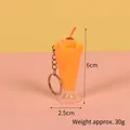 Miniature orange ice cream sundae keychain with 6cm height and metal keyring - Orange