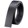 Ceinture homme en cuir noir grainé pour boucle automatique présentée en spirale - Sangle à Boucle Automatique (Sans Boucle) / 110cm / Noir
