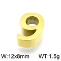 Golden titanium steel number 9 pendant for necklace with 12x8mm dimensions and 1.5g weight - Number 9 (KLJ4368-Z)