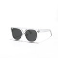 Vintage oversized square sunglasses with transparent frames and dark grey polarized lenses - Coconut Gray
