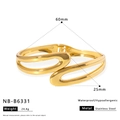 Guide des tailles détaillé du bracelet en acier doré montrant un diamètre de 60mm et 25mm - Style Enroulé Multicouche Minimaliste Doré (NB-B6331)