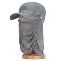 Grey quick-dry sun hat with UPF 50+ face and neck protection for outdoor hiking - Adjustable / Light Gray
