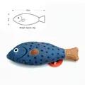 Jouet poisson à herbe aux chats bleu à pois de 20cm pour chats et chatons - Brème Tachetée d'Étoiles Gris-Bleu