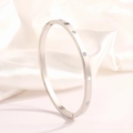 【103】steel-colored Diamond-encrusted Bracelet