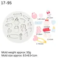 Witte siliconen vorm met babyvoetjes en flesjes voor knutselprojecten met klei - 1#--Combinatie van meerdere patronen / Grijs