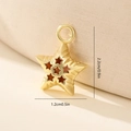 Detail showing dimensions of a hollow gold star pendant for DIY jewelry making - Gold Hollow Star