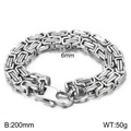 Pulsera bizantina para hombre en acero de titanio plateado 6mm con cierre de langosta - 6mm de Ancho - 20cm de Largo (KB152835-Z)