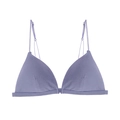 French ribbed lavender triangle bralette with delicate thin double straps - L (Fit 80ABC) / Dusty Blue
