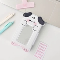 Cute Pochacco acrylic photo card holder and desk stationery on a white surface - Dog