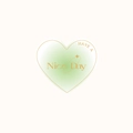 Etichetta regalo a cuore verde sfumato con testo dorato HAVE A Nice Day per bomboniere - PP Cuore Verde (100 Pezzi)
