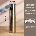 Stainless steel oil sprayer with scale window 100ml for healthy kitchen cooking - 100ml / Full Stainless Steel Hollow Out with Scale