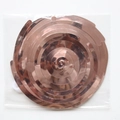 Macro view of rose gold spiral ceiling hanging decorations with hooks in clear packaging - Double Spiral / Rose Gold