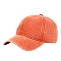 Vintage washed cotton baseball cap in vibrant orange with distressed retro finish - Washed Orange