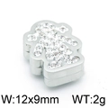 Colgante de niña plateado con piedras claras, tamaño 12x9mm y peso 2g accesorio - Niña (KLJ3602-Z) / 12*9mm / Color Acero