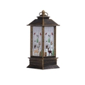 Detail of vintage bronze Christmas lantern featuring deer and pine tree winter scenes - Elk Style / 1 Piece