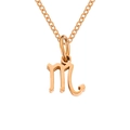 Rose gold Scorpio zodiac symbol necklace in durable stainless steel finish - Scorpio-Rose Gold