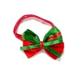 Nœud papillon de Noël pour chiens et chats avec rubans rouge et vert et bord doré brillant - VN096 Nœud Papillon Double Couche Contraste Rouge Vert / Rouge & Vert