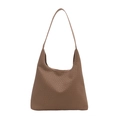 Borsa hobo marrone classica con trama intrecciata e design vintage a mezza luna - Cachi