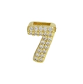 3D bubble-style golden number 7 pendant with micro-pave clear cubic zirconia stones - Number 7 / Gold
