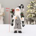30cm Weihnachtsmann-Puppe im schwarz-weißen Karogewand für moderne Weihnachtsdeko - Schwarz-Weiß Kariert Moderner Stil