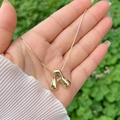 Collier avec pendentif lettre A gonflé en plaqué or 18K et chaîne serpent élégante - Or A