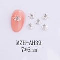 Détail de bijoux d'ongles couronne en argent avec strass, taille 7x6mm pour nail art DIY - Style de Couronne (AH39)