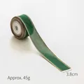 3.8cm dark green Christmas ribbon with beige grid edges for festive gift DIY decor - 2.6cm Dark Green Ribbon with Checkered Trim (6 Yards)