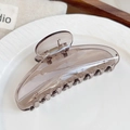 Elegant semi-transparent smoky purple PC hair claw clip for thick hair in studio setting - 10.8cm / Transparent Brown