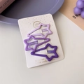 Three-piece set of purple gradient star-shaped matte hair claws for girls - 21# BB Clip