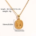 Detail of gold rose pendant showing dimensions 16x14mm and 4g weight on oval necklace - Oval Rose Cameo (Style 6)