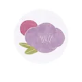 Tapis rond de luxe présentant un motif floral violet au design de style zen minimaliste - Rond - Rythme Violet / Diamètre 160CM