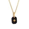 Collana con pendente a stella in pietra arenaria blu placcata oro 18 carati - Stile Stellato Blu Notte (Oro-11)